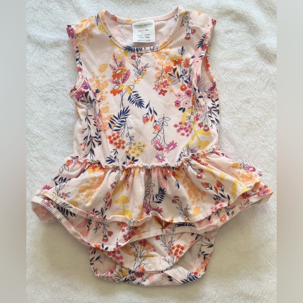 Floral Pink Sleeveless Baby Romper 18 Months Girl